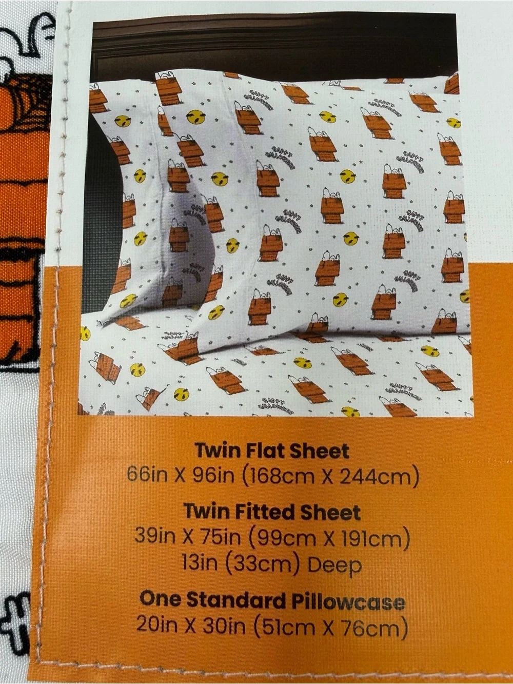 Snoopy Peanuts Fall Halloween Twin Sheet set New